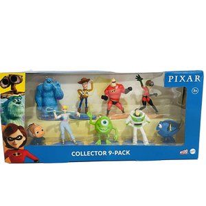 Mattel Disney Pixar collectors 9-pack Figure set Woody Buzz Sulley Nemo New Gift